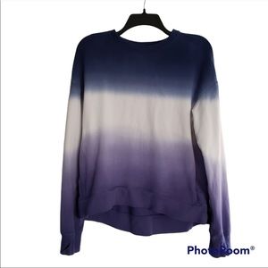 NWT all in motion tye die crew neck sweater ombré blue to purple . Size medium